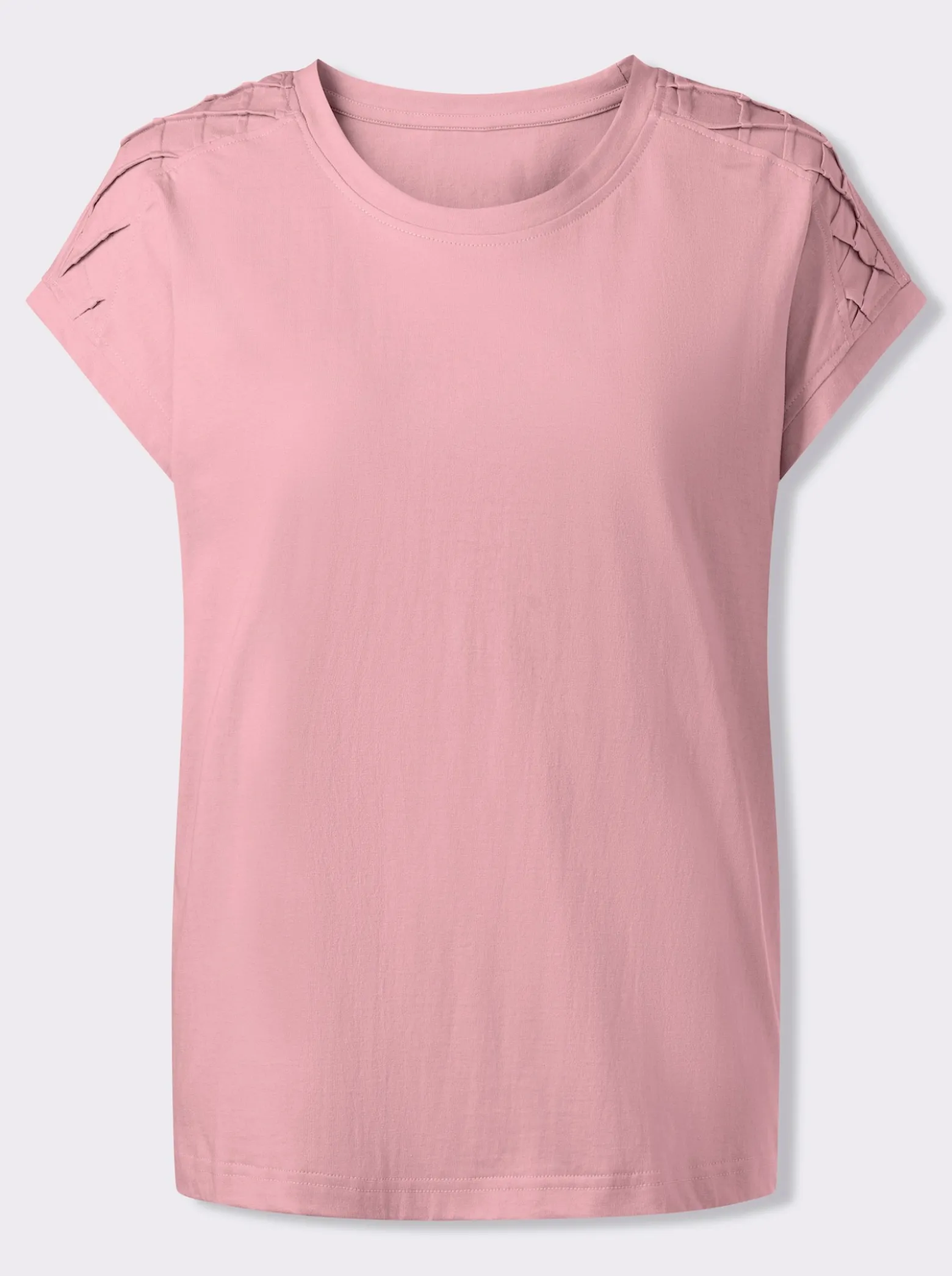 Rundhalsshirt mit Rautensteppung