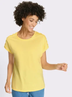 Rundhalsshirt mit Rautensteppung