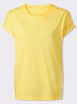 Rundhalsshirt mit Rautensteppung