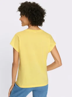 Rundhalsshirt mit Rautensteppung