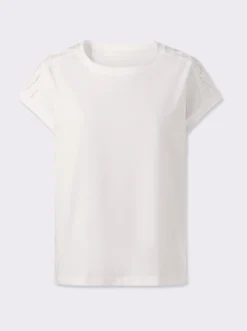Rundhalsshirt mit Rautensteppung