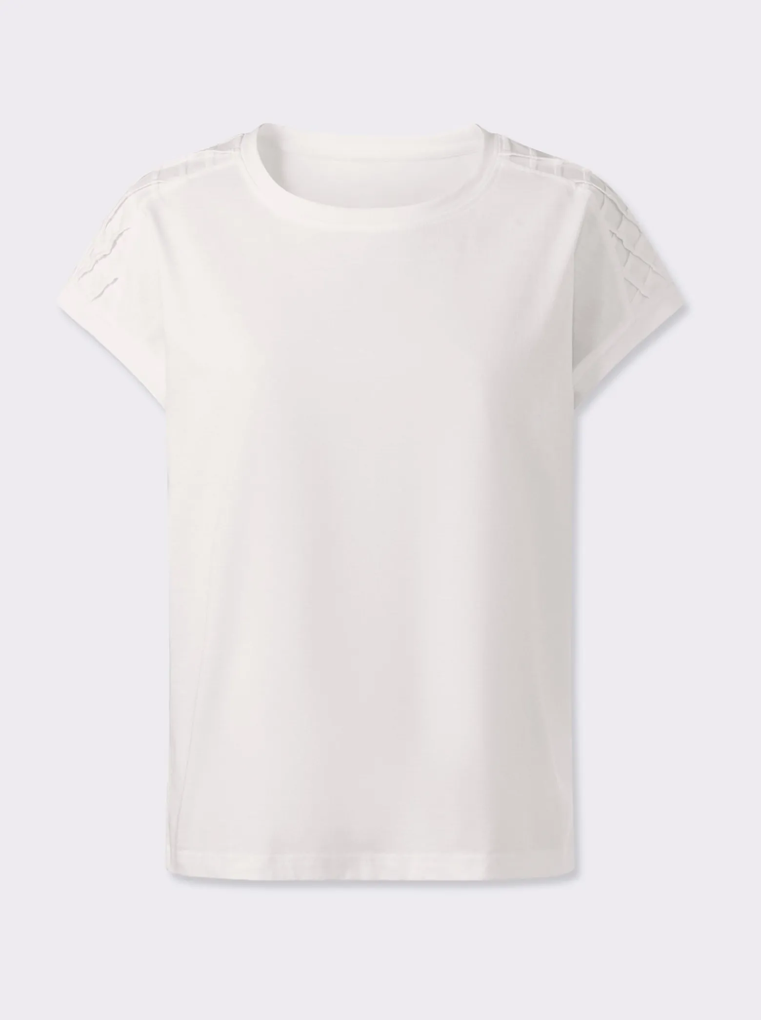 Rundhalsshirt mit Rautensteppung