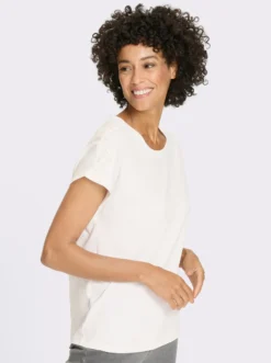 Rundhalsshirt mit Rautensteppung