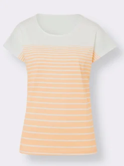 Rundhalsshirt mit Ringelmuster