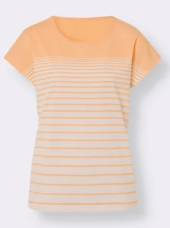 Rundhalsshirt mit Ringelmuster