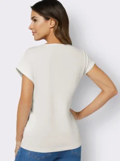 Rundhalsshirt mit Ärmel-Aufschlag