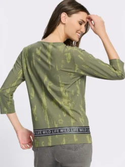 Rundhalsshirt mit Tiger-Motiv im Vorderteil