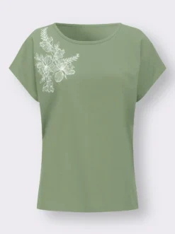 Rundhalsshirt mit zartem Blumenprint