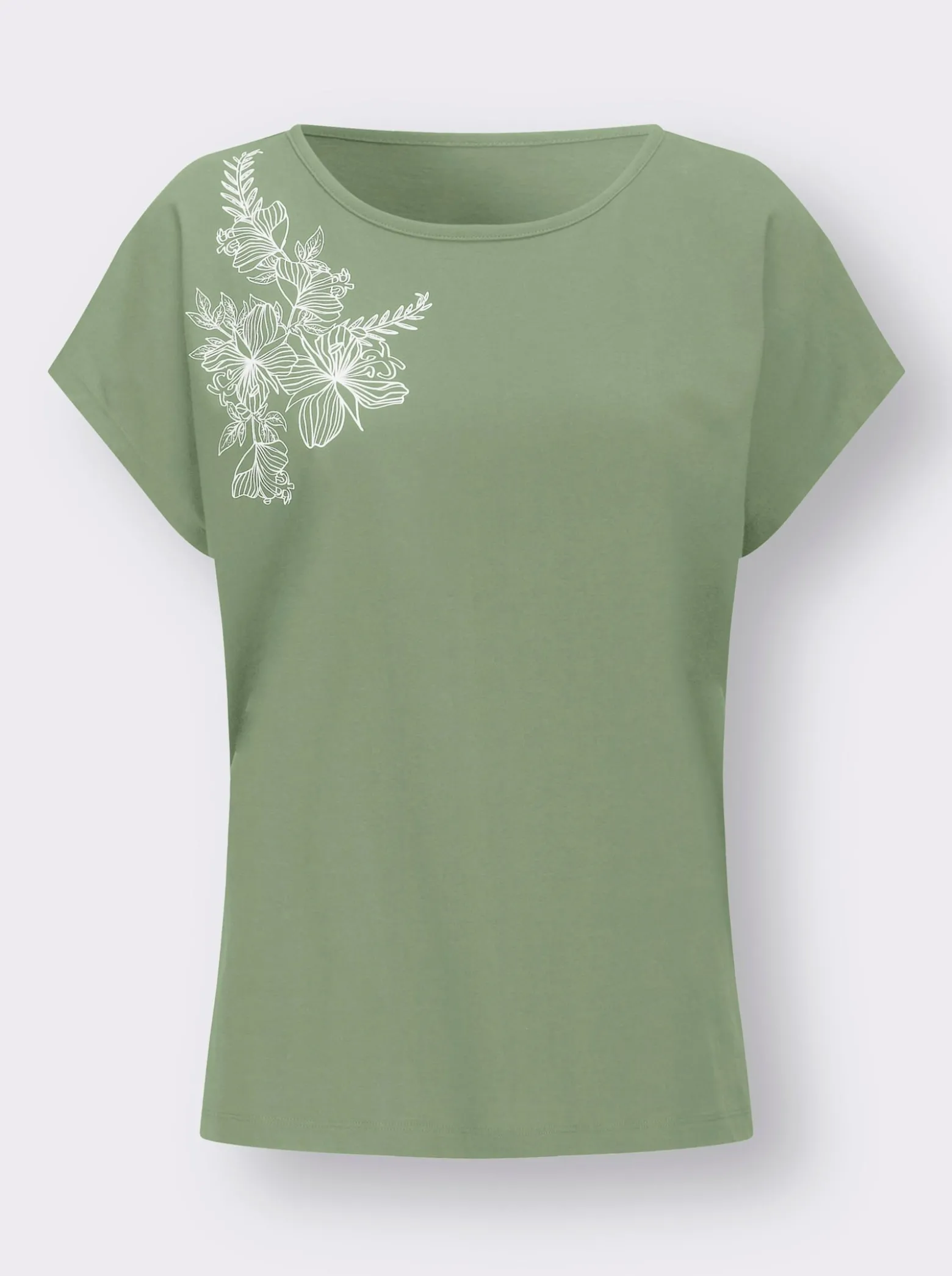 Rundhalsshirt mit zartem Blumenprint