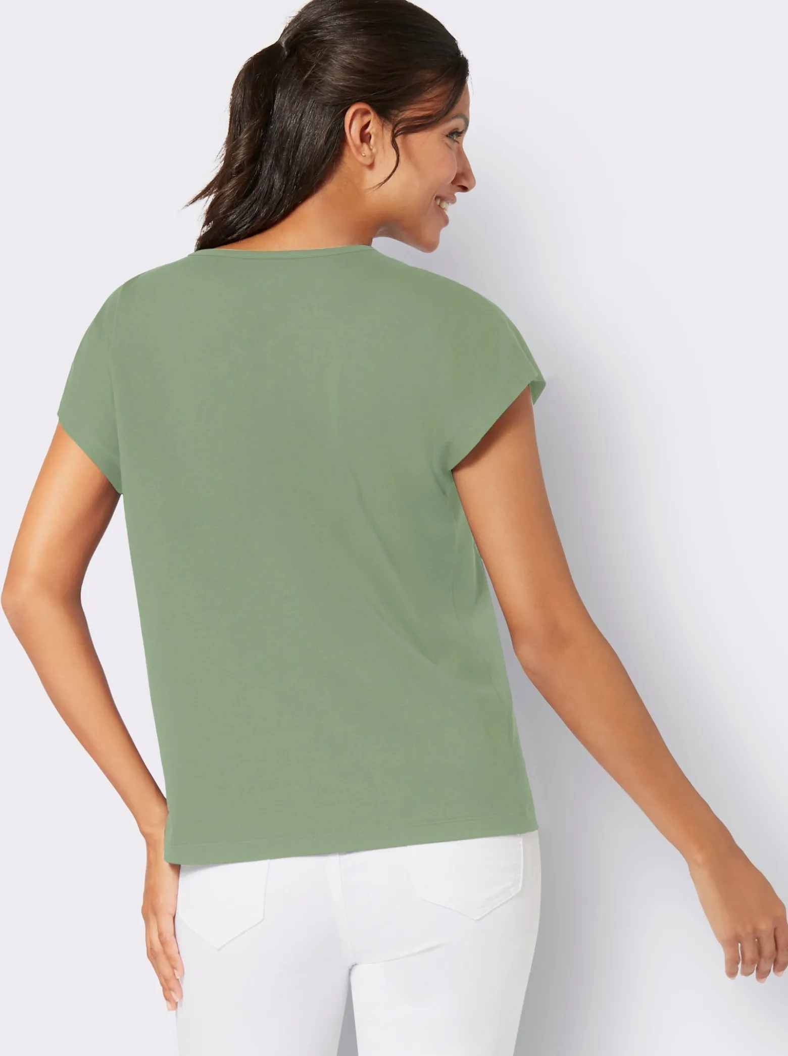 Rundhalsshirt mit zartem Blumenprint
