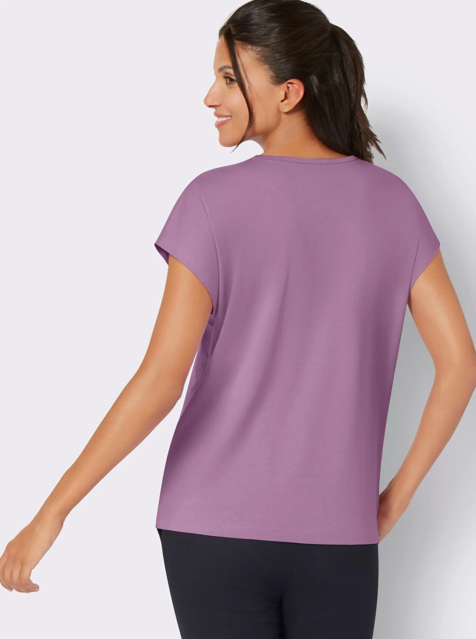 Rundhalsshirt mit zartem Blumenprint
