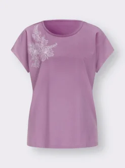 Rundhalsshirt mit zartem Blumenprint
