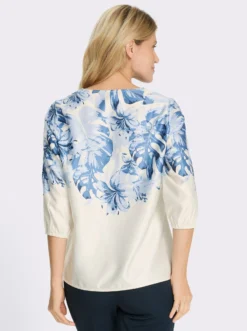 Satinbluse mit elastischen Ärmelabschlüssen