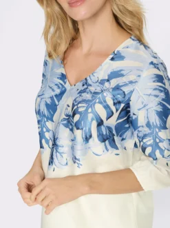 Satinbluse mit elastischen Ärmelabschlüssen