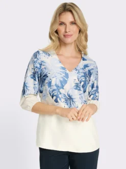 Satinbluse mit elastischen Ärmelabschlüssen