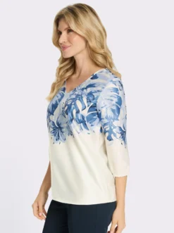 Satinbluse mit elastischen Ärmelabschlüssen