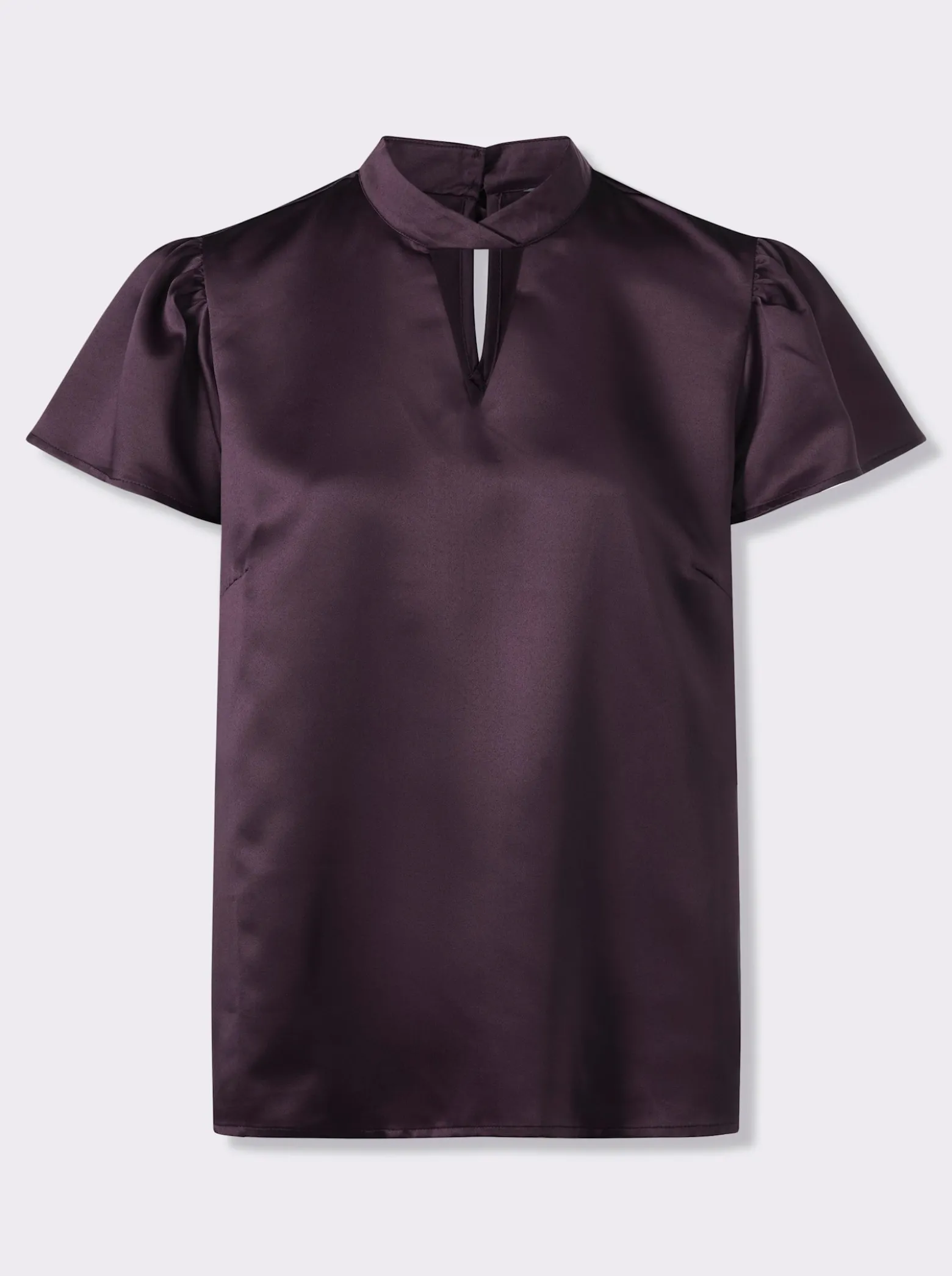 Satinbluse mit Flügelärmeln