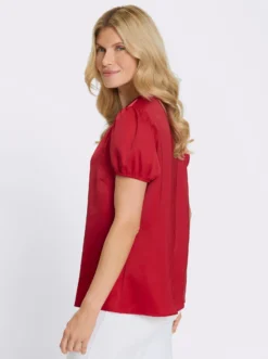 Satinbluse mit Puffärmeln