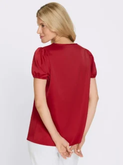 Satinbluse mit Puffärmeln