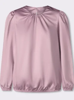 Satinbluse mit Raffung