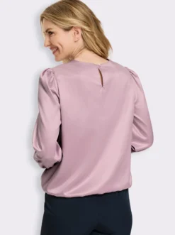 Satinbluse mit Raffung