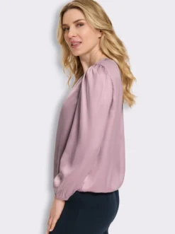 Satinbluse mit Raffung