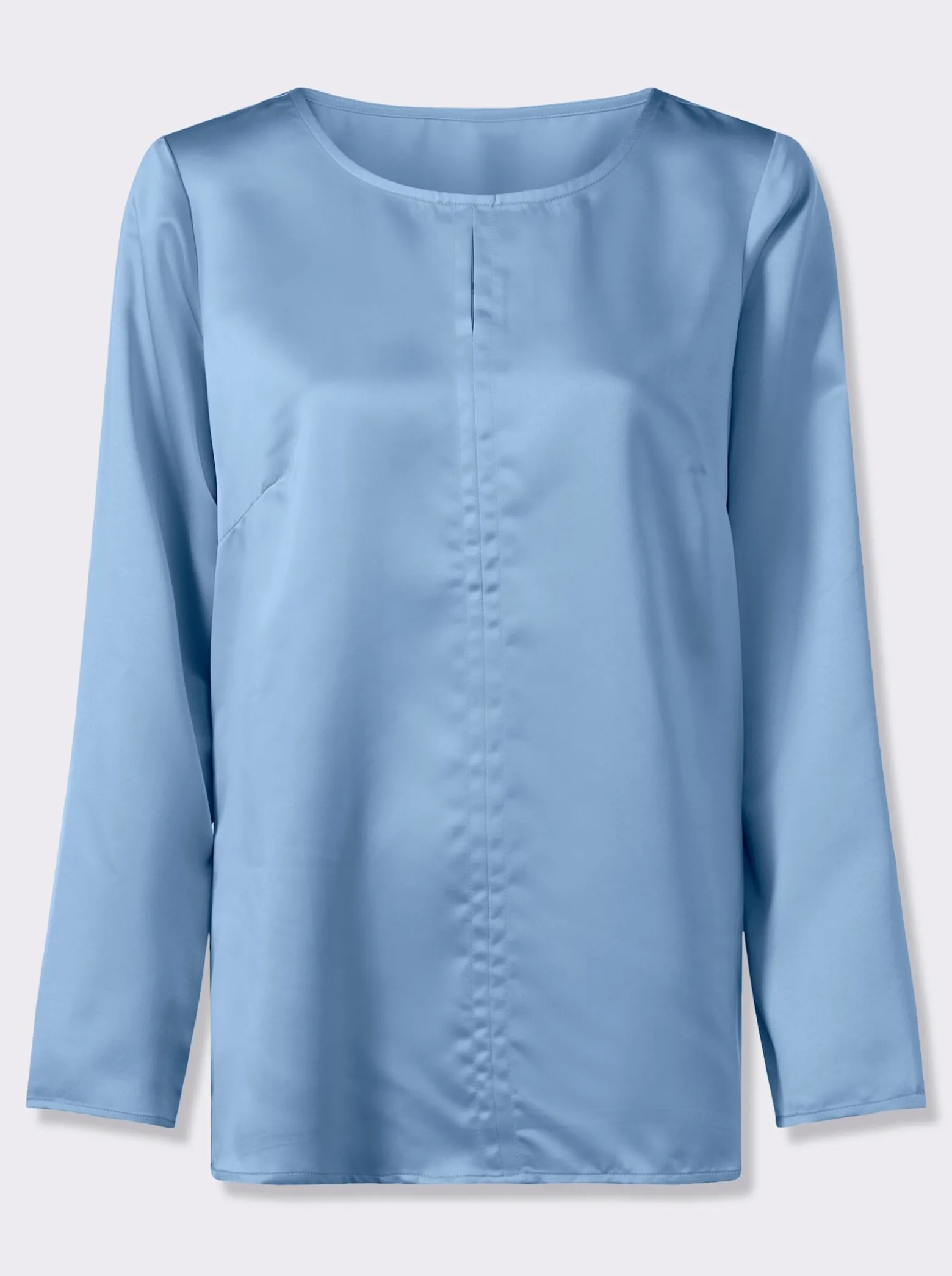 Satinbluse mit Schlitz am Ausschnitt