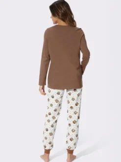 Schlafanzug Hose allover mit Eulen-Druck