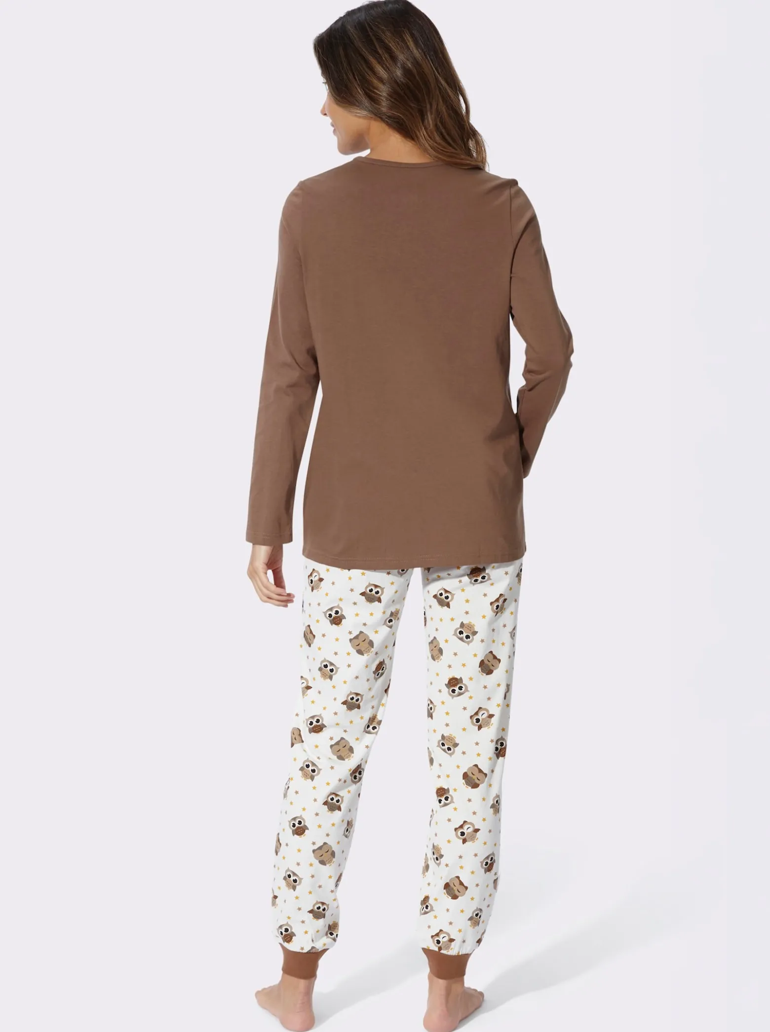 Schlafanzug Hose allover mit Eulen-Druck