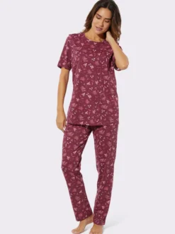 Schlafanzug mit Blumen-Muster allover
