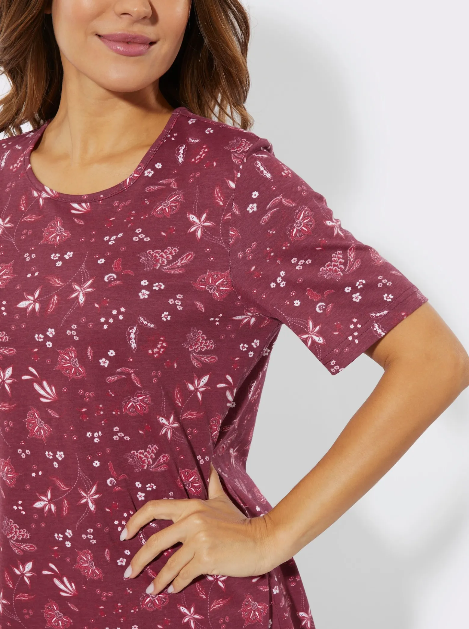 Schlafanzug mit Blumen-Muster allover