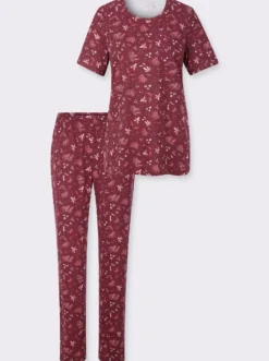 Schlafanzug mit Blumen-Muster allover