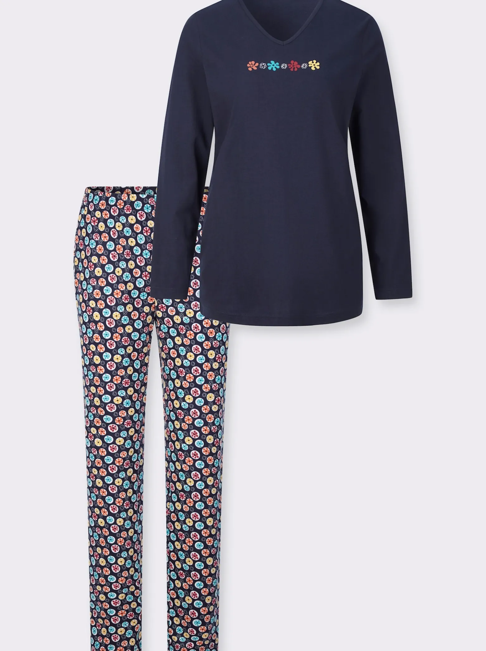 Schlafanzug mit Blumen-Print