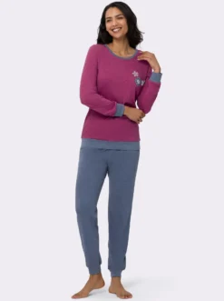 Schlafanzug mit kleinem Blüten-Druck