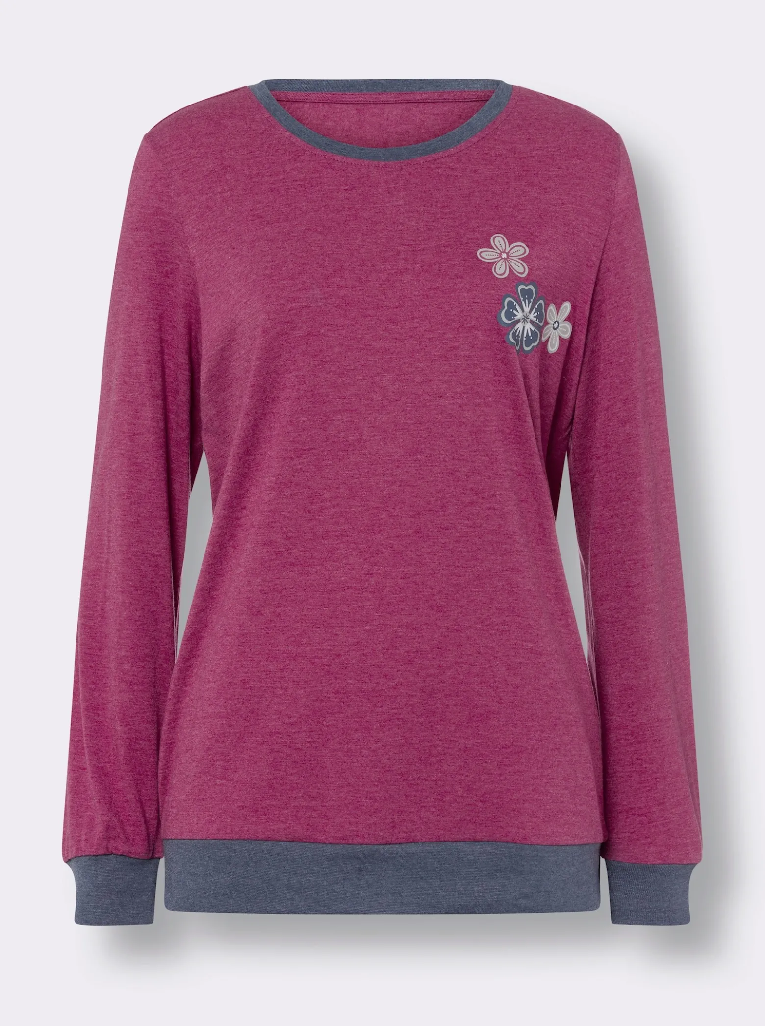 Schlafanzug mit kleinem Blüten-Druck
