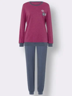 Schlafanzug mit kleinem Blüten-Druck