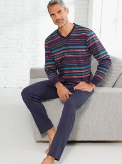 Schlafanzug mit Streifen-Muster, Single-Jersey
