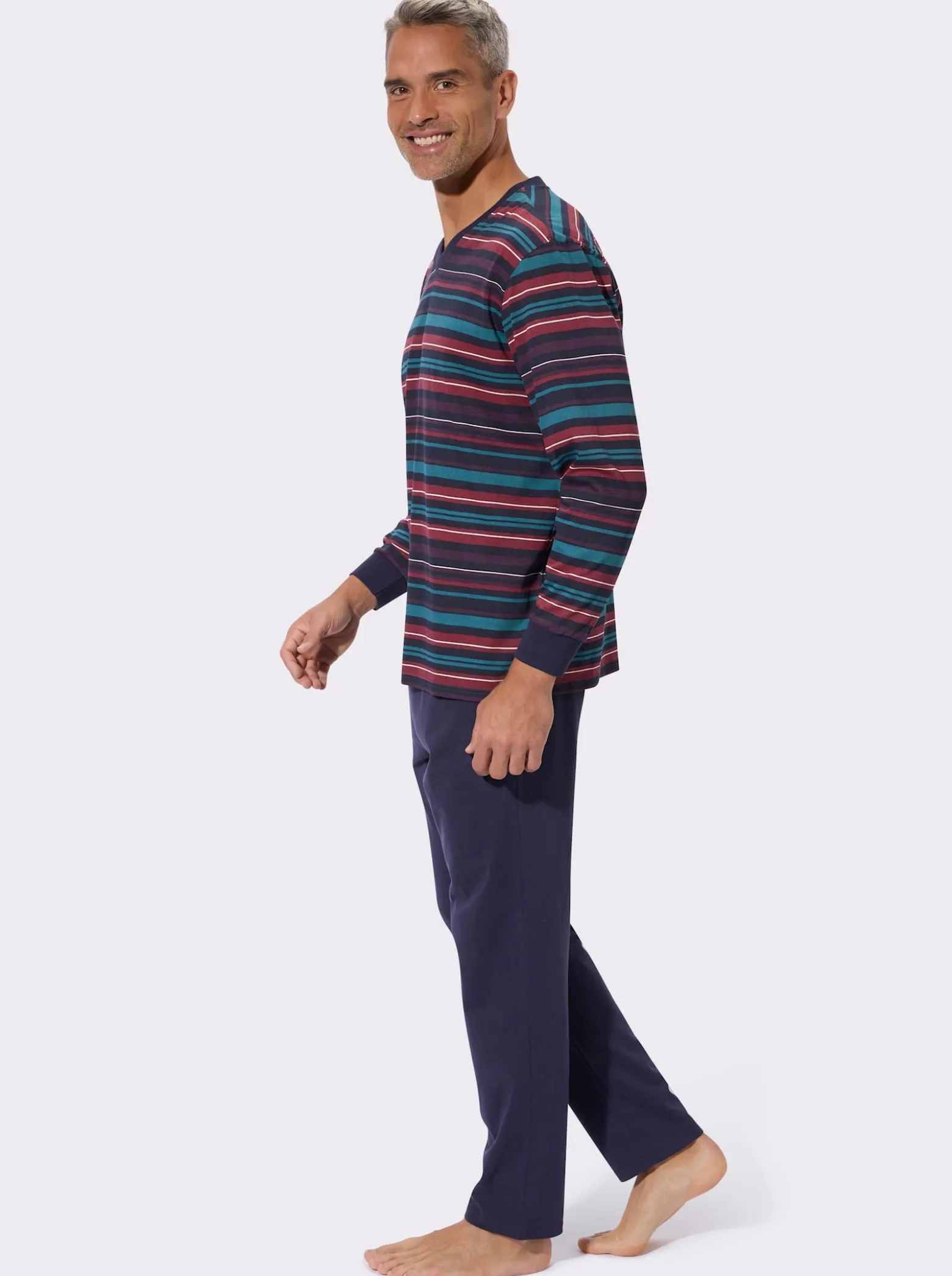 Schlafanzug mit Streifen-Muster, Single-Jersey