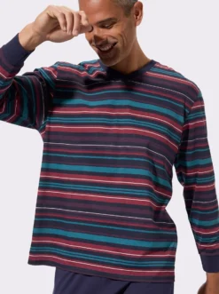 Schlafanzug mit Streifen-Muster, Single-Jersey