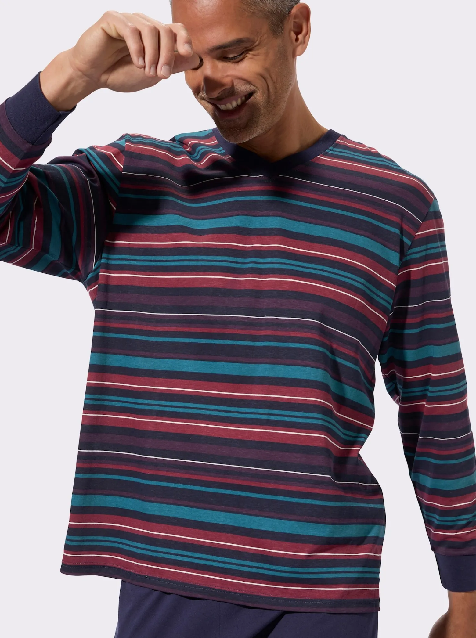 Schlafanzug mit Streifen-Muster, Single-Jersey