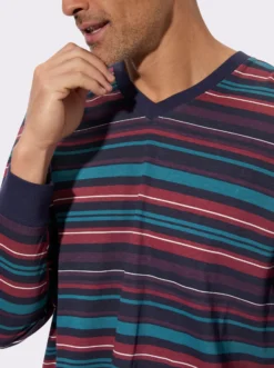 Schlafanzug mit Streifen-Muster, Single-Jersey