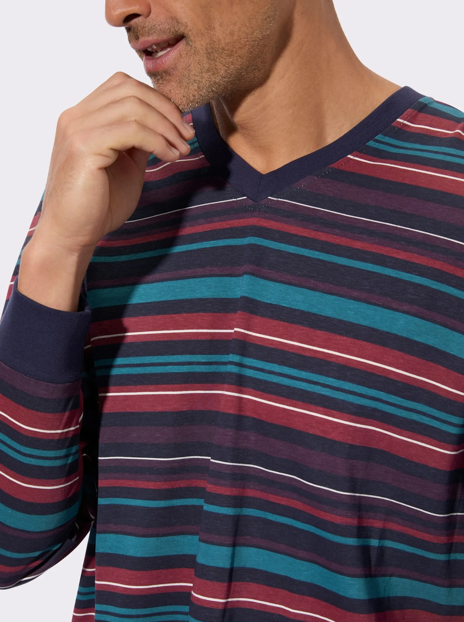 Schlafanzug mit Streifen-Muster, Single-Jersey
