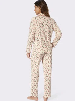 Schlafanzug mit Tupfen-Druck, Single-Jersey