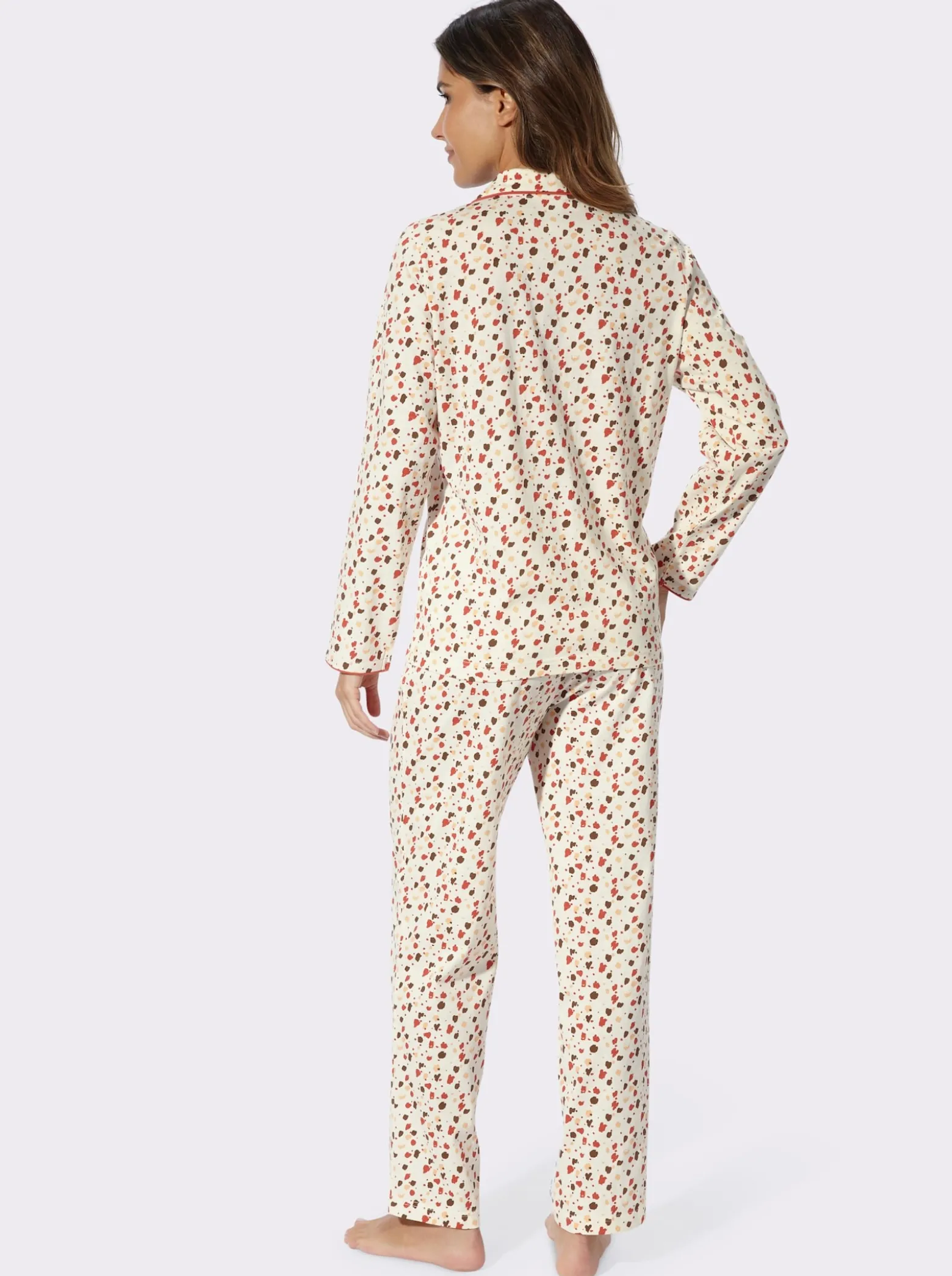 Schlafanzug mit Tupfen-Druck, Single-Jersey