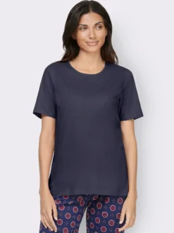 Schlafanzugshirt mit Rundhals-Ausschnitt