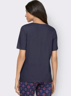 Schlafanzugshirt mit Rundhals-Ausschnitt