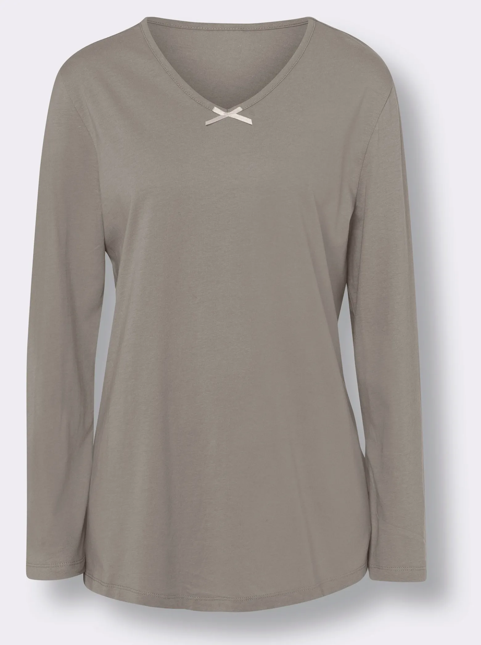 Schlafanzugshirt mit Satin-Schleife, reine Baumwolle