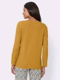 Schlafanzugshirt mit Satin-Schleife, reine Baumwolle