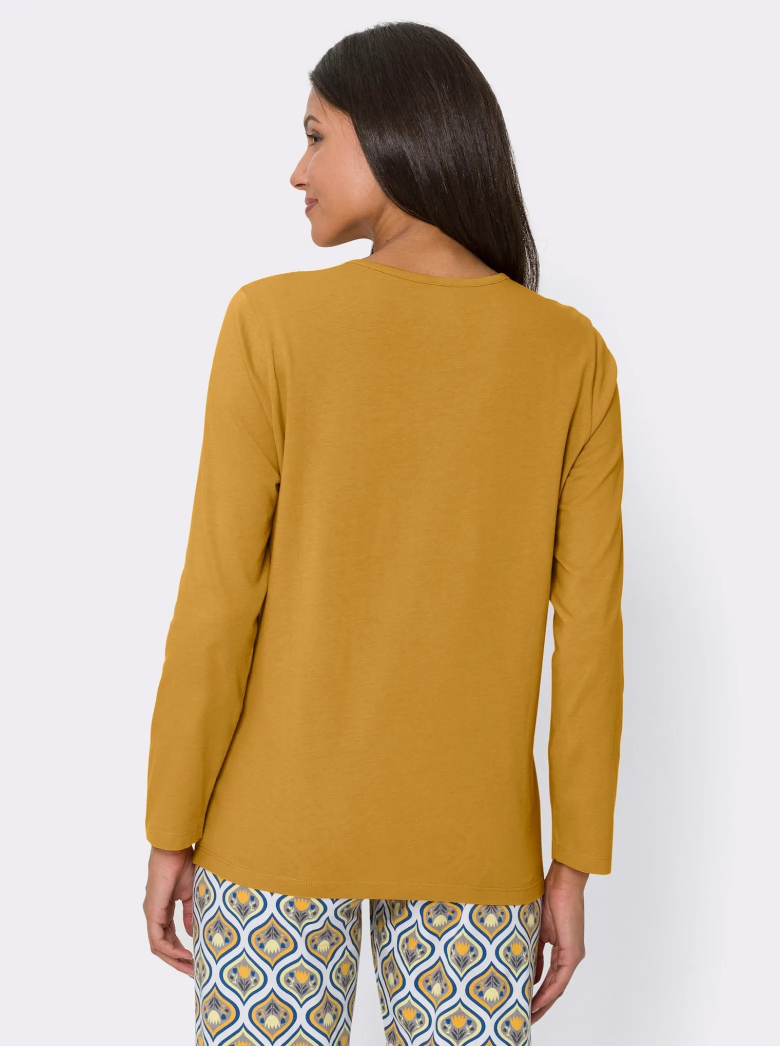 Schlafanzugshirt mit Satin-Schleife, reine Baumwolle