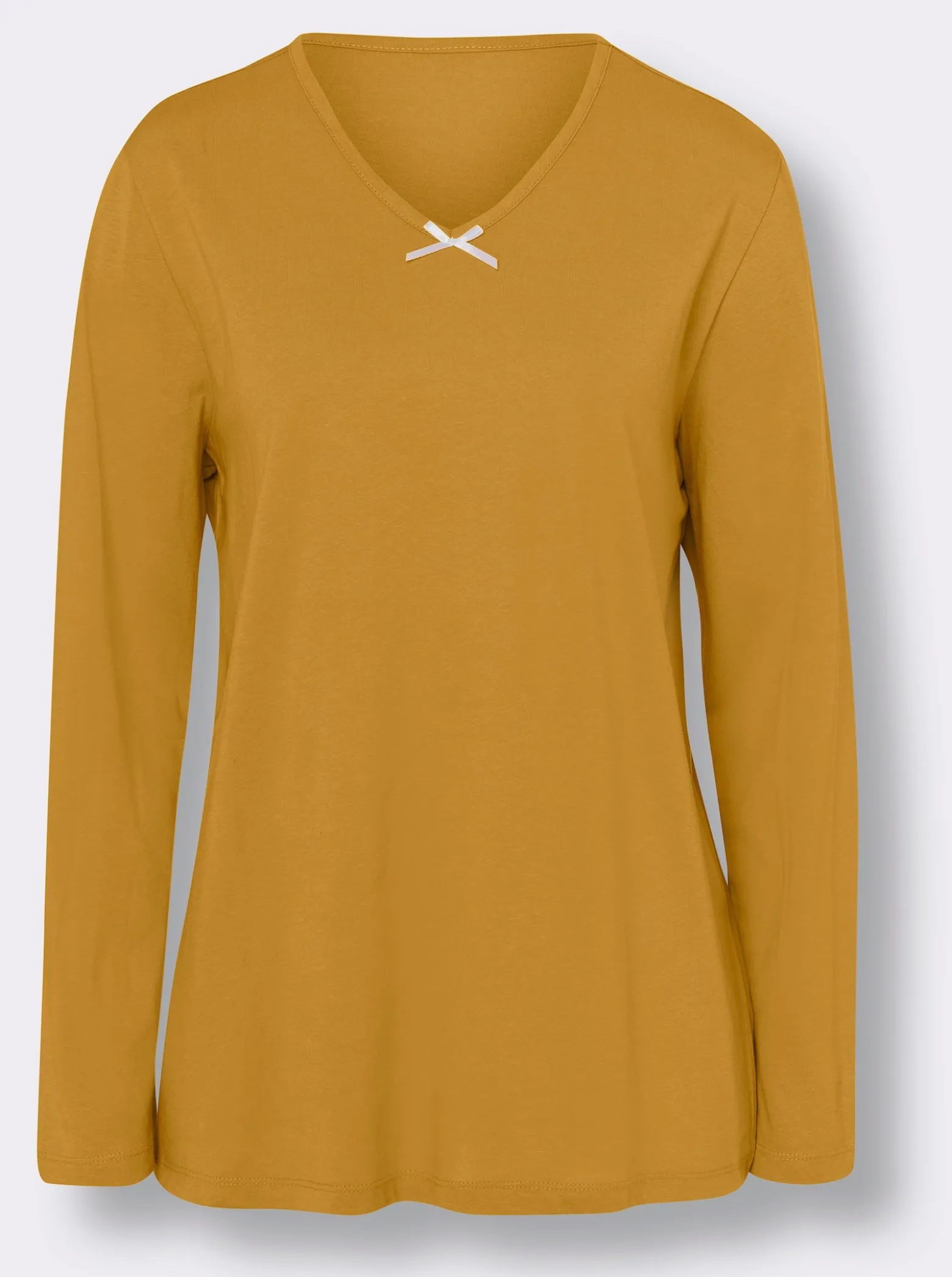 Schlafanzugshirt mit Satin-Schleife, reine Baumwolle